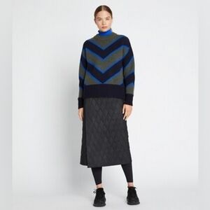 Tory Burch Black Quilted Midi Skirt